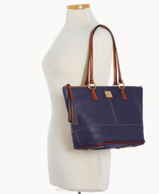 Dooney & Bourke småsten korn lille tobi tote JV0J990 poser midnatsblå