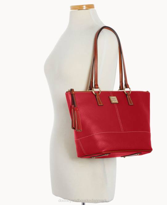 Dooney & Bourke småsten korn lille tobi tote JV0J991 poser rød
