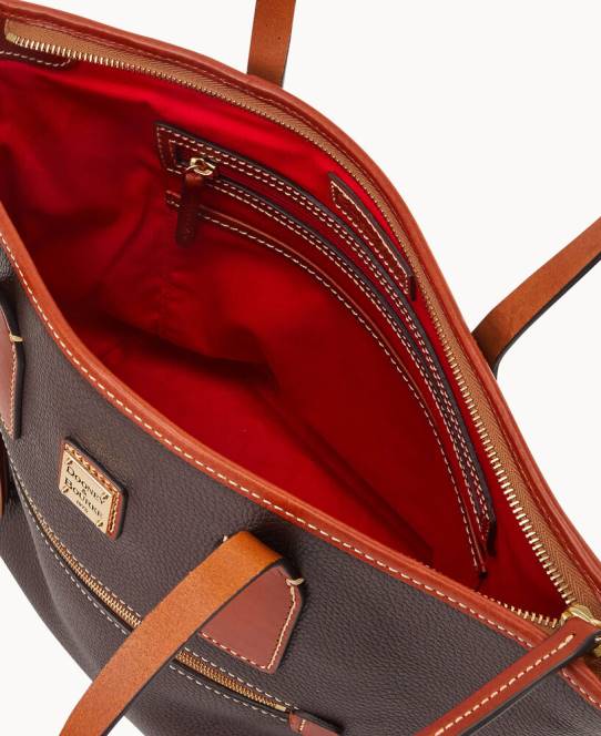 Dooney & Bourke småsten korn lille tote JV0J916 poser brun tmoro