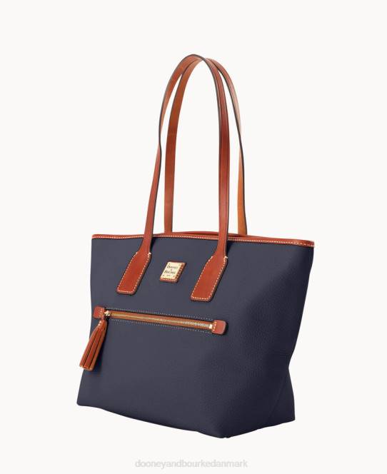 Dooney & Bourke småsten korn lille tote JV0J921 poser midnatsblå