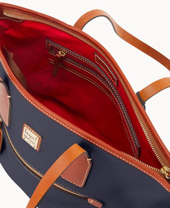 Dooney & Bourke småsten korn lille tote JV0J921 poser midnatsblå