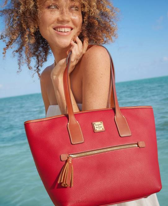 Dooney & Bourke småsten korn lille tote JV0J925 poser hvid