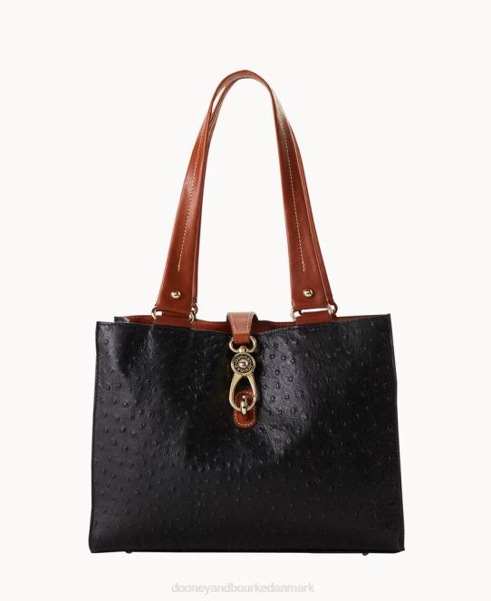 Dooney & Bourke struds mellemstore logolås-tote JV0J1480 poser sort