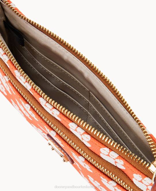 Dooney & Bourke Collegiate Clemson armbånd med dobbelt lynlås JV0J4620 tilbehør clemson universitet
