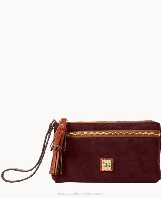 Dooney & Bourke armbånd med dobbelt lynlås i ruskind JV0J4679 tilbehør vin
