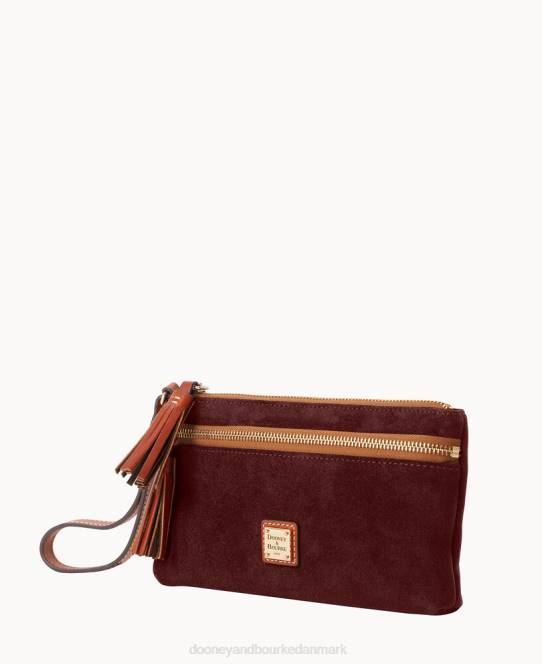 Dooney & Bourke armbånd med dobbelt lynlås i ruskind JV0J4679 tilbehør vin