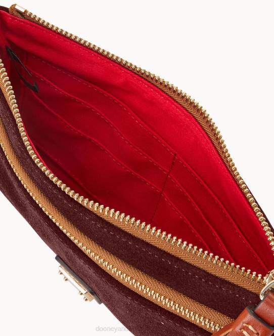 Dooney & Bourke armbånd med dobbelt lynlås i ruskind JV0J4679 tilbehør vin