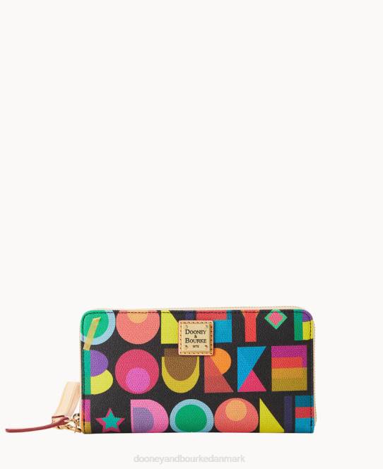 Dooney & Bourke art deco stor lynlås rundt om armbånd JV0J4803 tilbehør sort