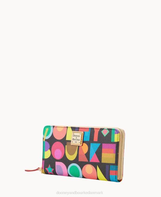 Dooney & Bourke art deco stor lynlås rundt om armbånd JV0J4803 tilbehør sort
