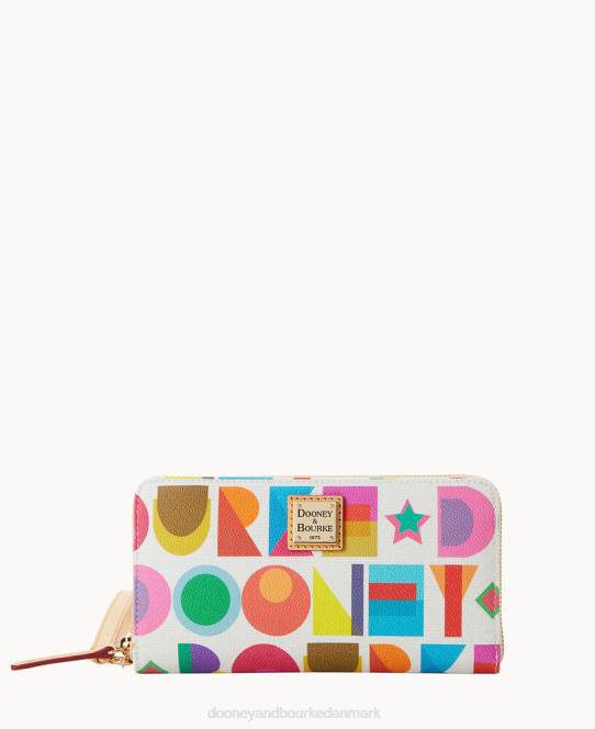 Dooney & Bourke art deco stor lynlås rundt om armbånd JV0J4804 tilbehør hvid