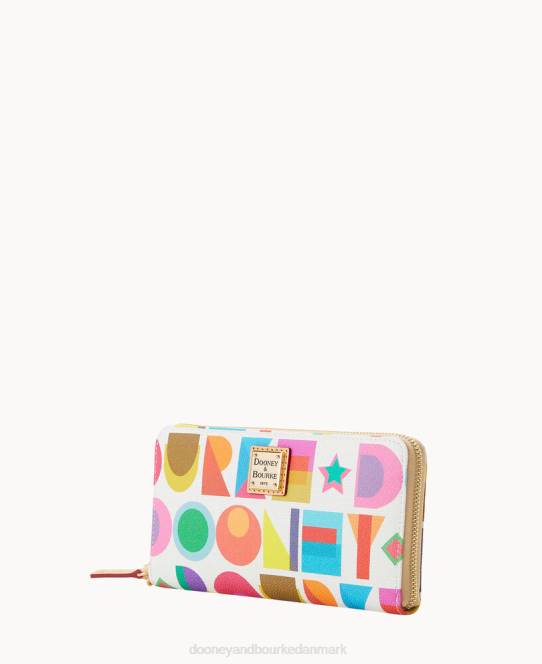 Dooney & Bourke art deco stor lynlås rundt om armbånd JV0J4804 tilbehør hvid