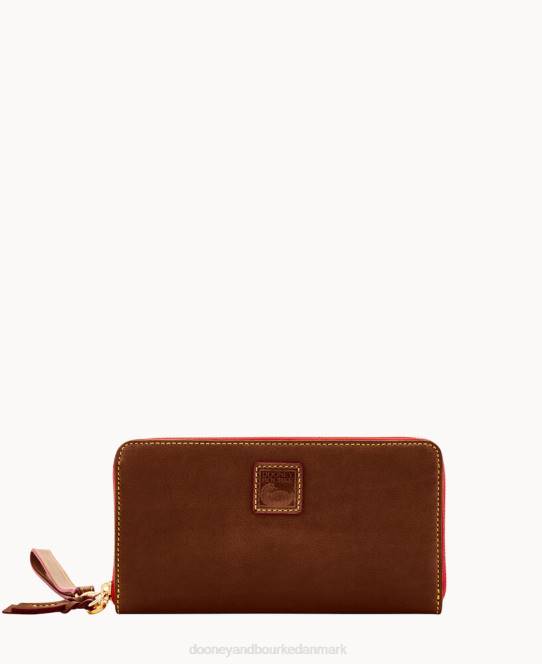 Dooney & Bourke florentinsk stor lynlås rundt om armbånd JV0J4175 tilbehør kastanje