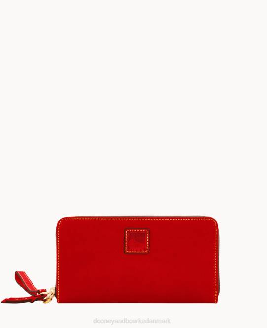 Dooney & Bourke florentinsk stor lynlås rundt om armbånd JV0J4178 tilbehør rød