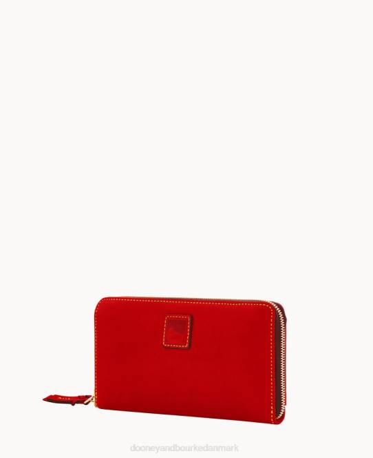 Dooney & Bourke florentinsk stor lynlås rundt om armbånd JV0J4178 tilbehør rød