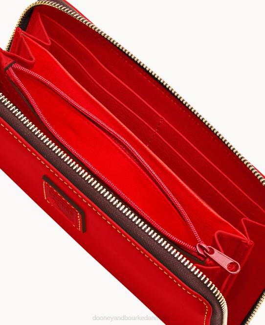Dooney & Bourke florentinsk stor lynlås rundt om armbånd JV0J4178 tilbehør rød