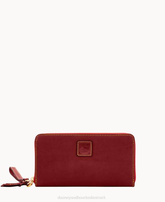 Dooney & Bourke florentinsk stor lynlås rundt om armbånd JV0J4179 tilbehør bordeaux