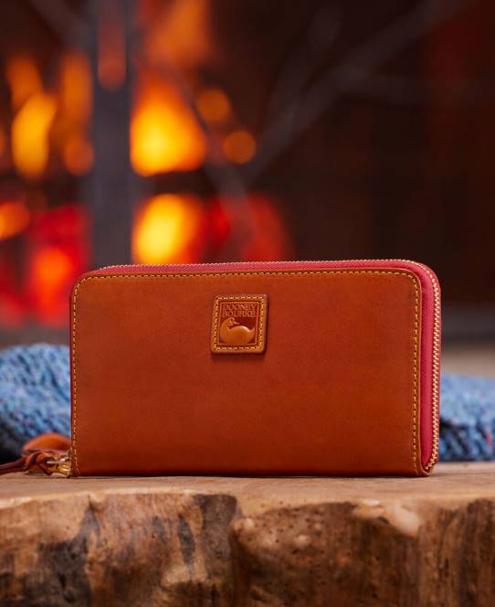 Dooney & Bourke florentinsk stor lynlås rundt om armbånd JV0J4179 tilbehør bordeaux