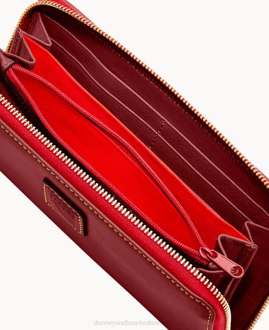 Dooney & Bourke florentinsk stor lynlås rundt om armbånd JV0J4179 tilbehør bordeaux