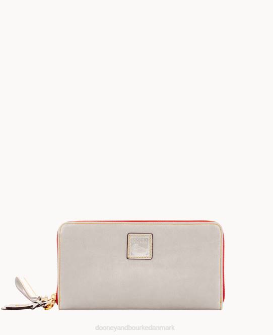 Dooney & Bourke florentinsk stor lynlås rundt om armbånd JV0J4180 tilbehør ecru
