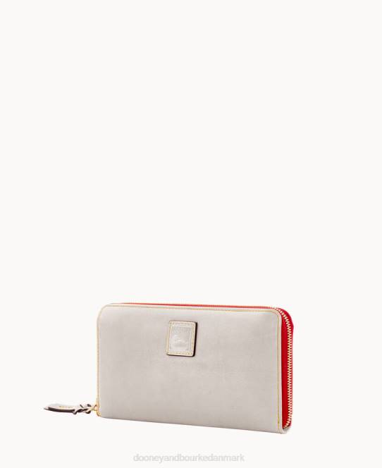 Dooney & Bourke florentinsk stor lynlås rundt om armbånd JV0J4180 tilbehør ecru