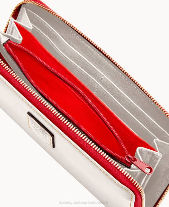 Dooney & Bourke florentinsk stor lynlås rundt om armbånd JV0J4180 tilbehør ecru