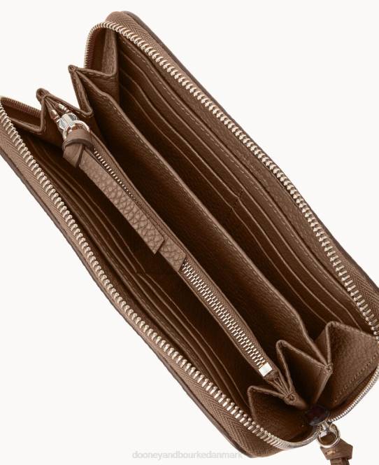 Dooney & Bourke henrys medium lynlås rundt om armbånd JV0J4472 tilbehør mørk taupe
