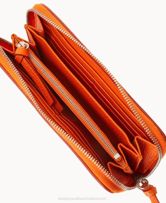 Dooney & Bourke henrys medium lynlås rundt om armbånd JV0J4473 tilbehør orange