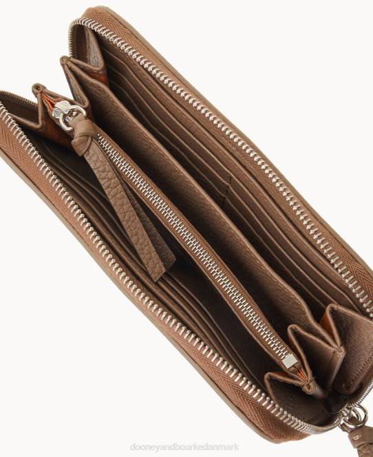 Dooney & Bourke henrys medium lynlås rundt om armbånd JV0J4475 tilbehør taupe