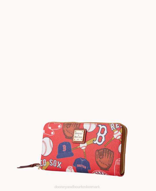 Dooney & Bourke mlb stor lynlås omkring armbånd JV0J4311 tilbehør red Sox