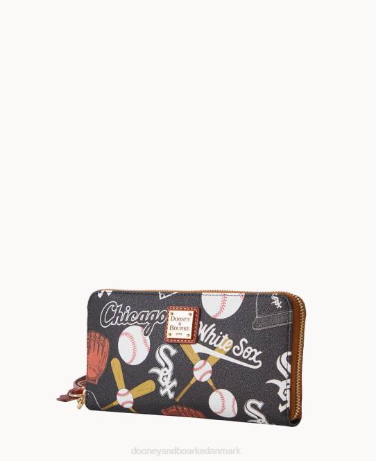 Dooney & Bourke mlb stor lynlås omkring armbånd JV0J4327 tilbehør hvid sox
