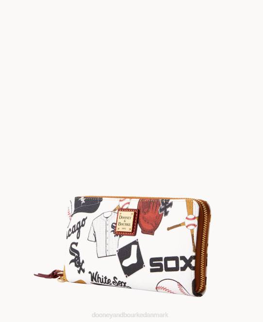 Dooney & Bourke mlb stor lynlås omkring armbånd JV0J4328 tilbehør hvid sox