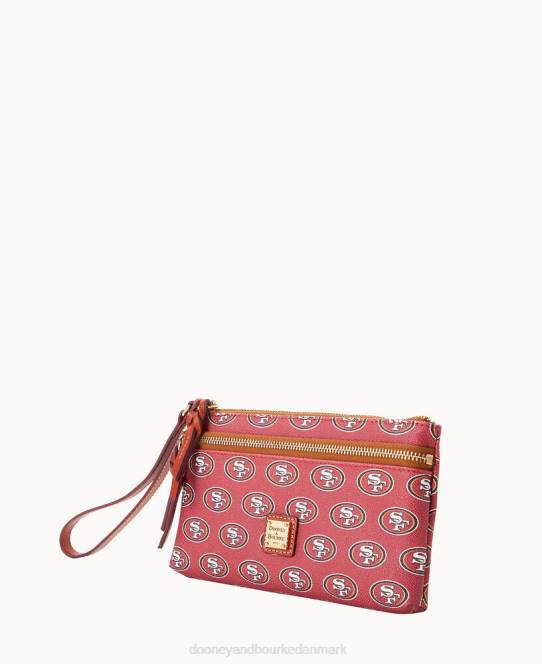 Dooney & Bourke nfl 49ers armbånd med dobbelt lynlås JV0J4551 tilbehør san francisco 49ers