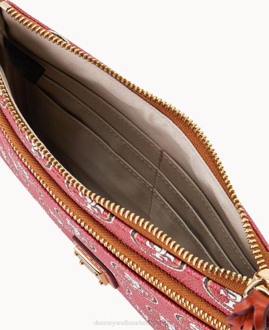 Dooney & Bourke nfl 49ers armbånd med dobbelt lynlås JV0J4551 tilbehør san francisco 49ers