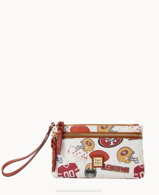Dooney & Bourke nfl 49ers armbånd med dobbelt lynlås JV0J4578 tilbehør san francisco 49ers