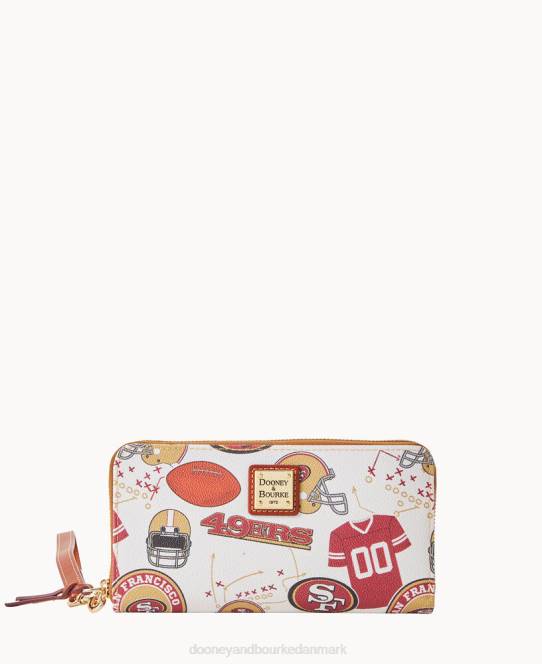 Dooney & Bourke nfl 49ers stor lynlås rundt om armbånd JV0J4384 tilbehør 49ers