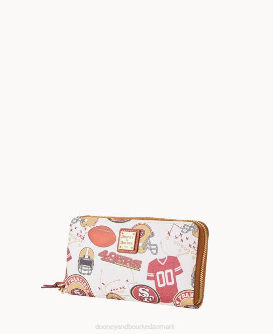 Dooney & Bourke nfl 49ers stor lynlås rundt om armbånd JV0J4384 tilbehør 49ers