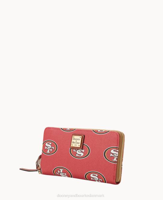 Dooney & Bourke nfl 49ers stor lynlås rundt om armbånd JV0J4737 tilbehør 49ers