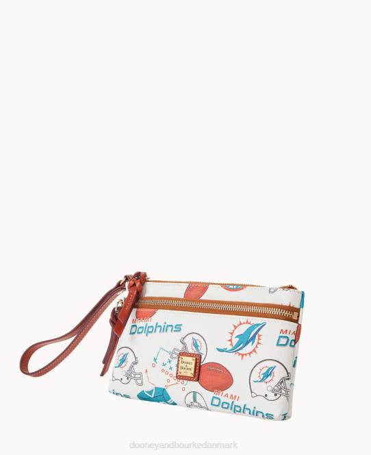 Dooney & Bourke nfl dolphin armbånd med dobbelt lynlås JV0J4557 tilbehør miami delfiner