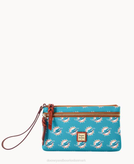 Dooney & Bourke nfl dolphin armbånd med dobbelt lynlås JV0J4589 tilbehør miami delfiner