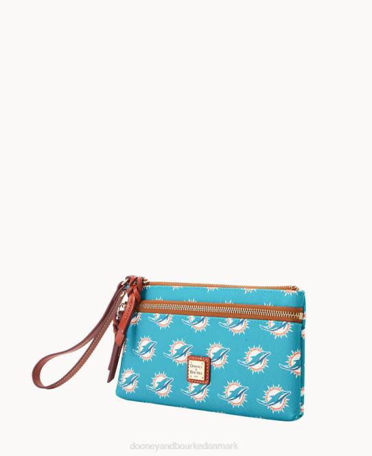 Dooney & Bourke nfl dolphin armbånd med dobbelt lynlås JV0J4589 tilbehør miami delfiner