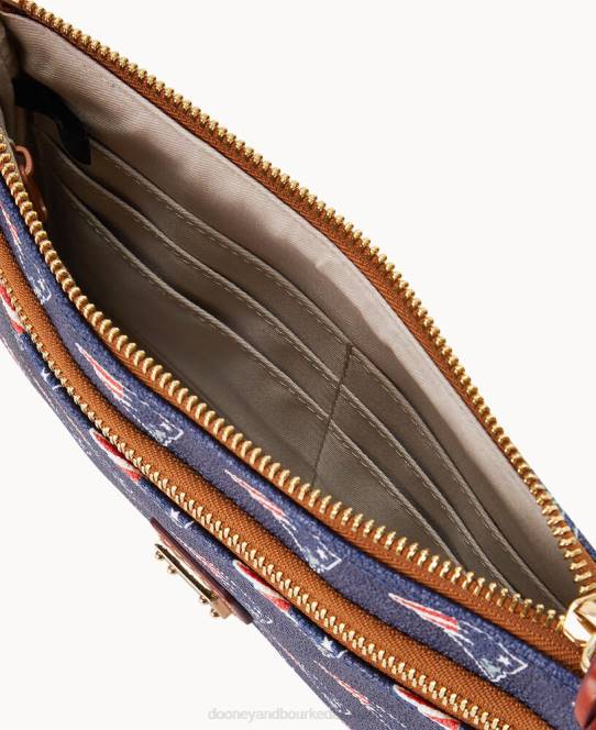 Dooney & Bourke nfl patriots armbånd med dobbelt lynlås JV0J4577 tilbehør new england patrioter