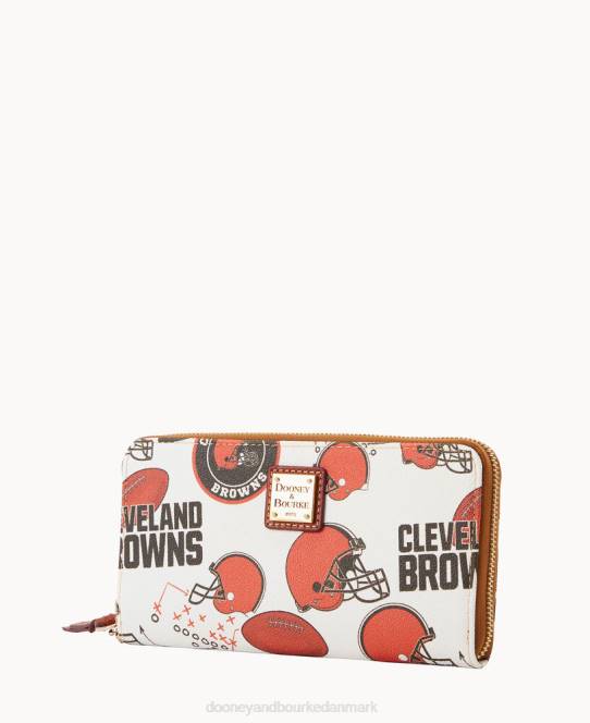 Dooney & Bourke nfl stor lynlås rundt om armbånd JV0J4571 tilbehør brune