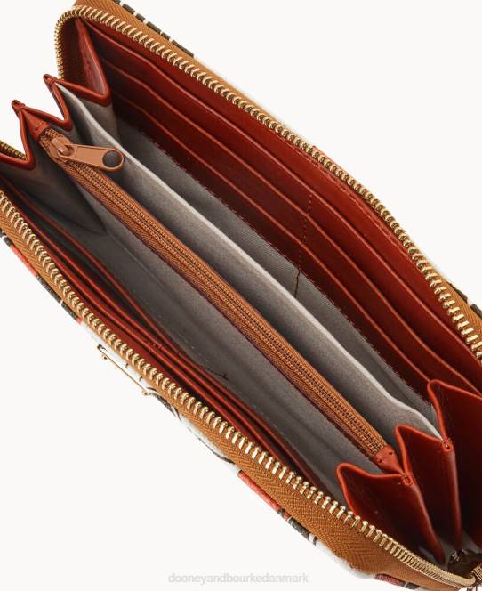 Dooney & Bourke nfl stor lynlås rundt om armbånd JV0J4571 tilbehør brune
