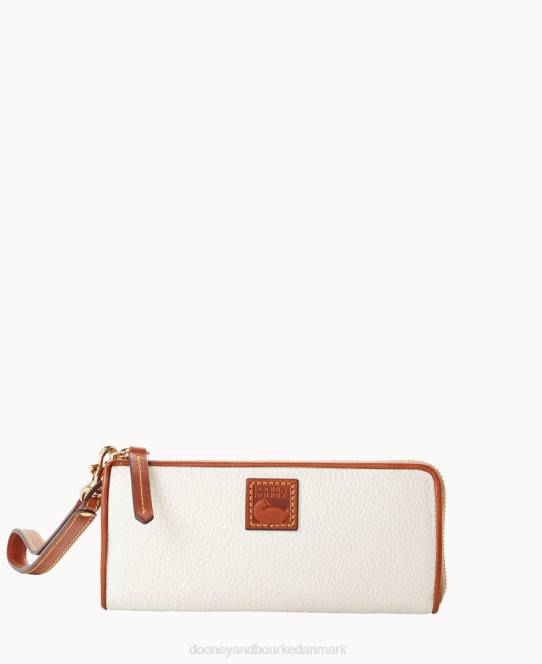 Dooney & Bourke pebble grain clutch-armbånd med lynlås JV0J4496 tilbehør hvid