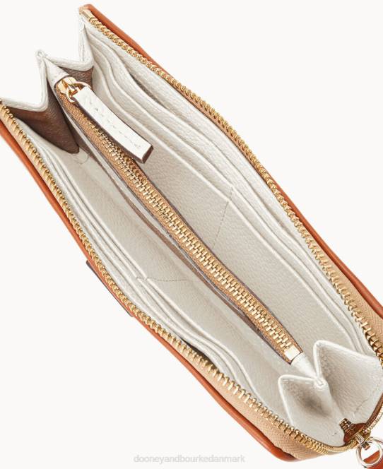 Dooney & Bourke pebble grain clutch-armbånd med lynlås JV0J4496 tilbehør hvid