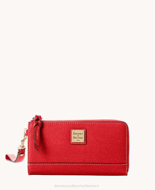 Dooney & Bourke saffiano armbånd med foldet lynlås JV0J4069 tilbehør tomat