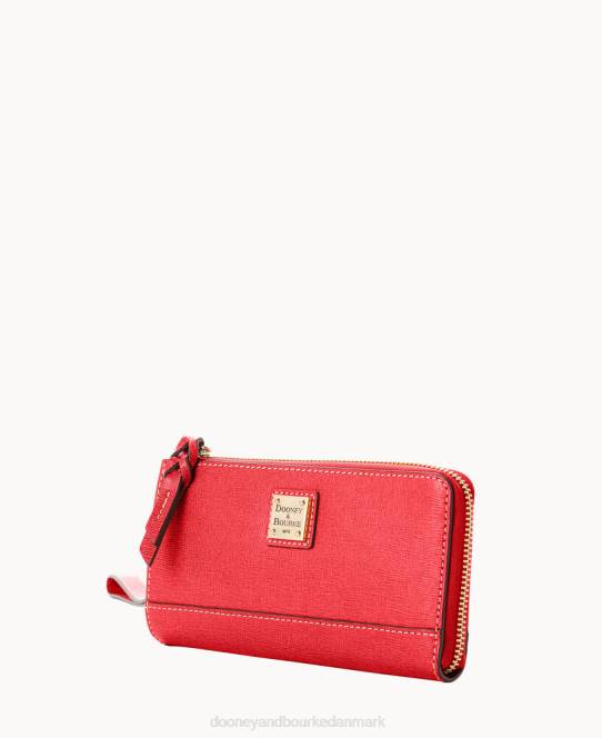 Dooney & Bourke saffiano armbånd med foldet lynlås JV0J4069 tilbehør tomat