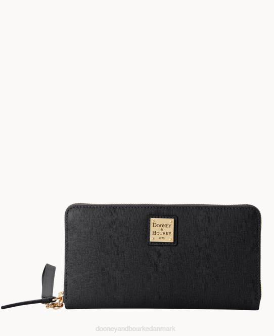 Dooney & Bourke saffiano stor lynlås rundt om armbånd JV0J4181 tilbehør sort
