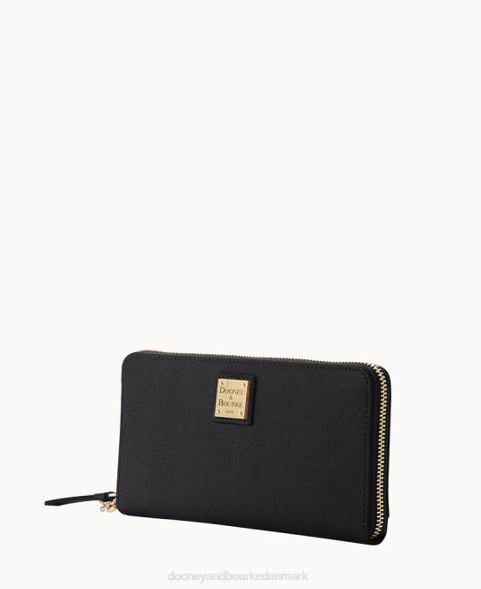 Dooney & Bourke saffiano stor lynlås rundt om armbånd JV0J4181 tilbehør sort