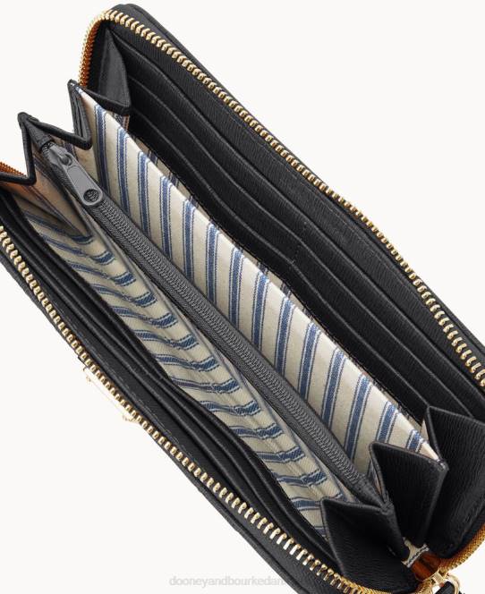 Dooney & Bourke saffiano stor lynlås rundt om armbånd JV0J4181 tilbehør sort
